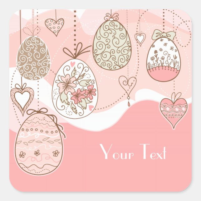 Sweet Elegance Easter Square Sticker (Front)