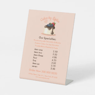 Sweet & Elegant Custom Dessert Menu Pedestal Sign