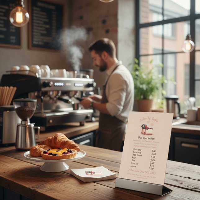 Sweet & Elegant Custom Dessert Menu Pedestal Sign (Creator Uploaded)