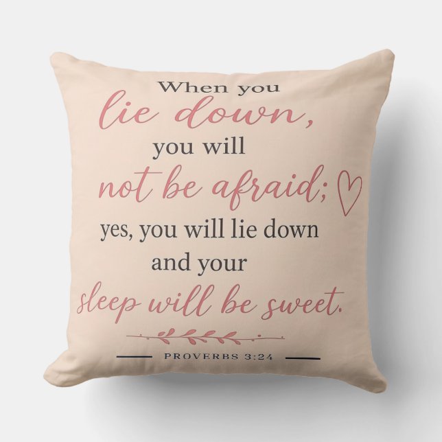 Sweet & Elegant - PROVERBS 3:24 Cushion (Front)