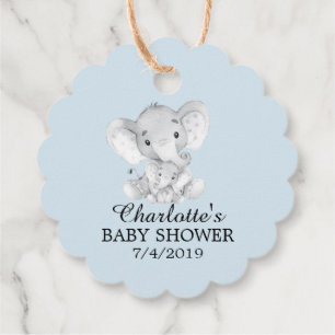 Sweet Elephant Baby Shower Favour Gift Tag
