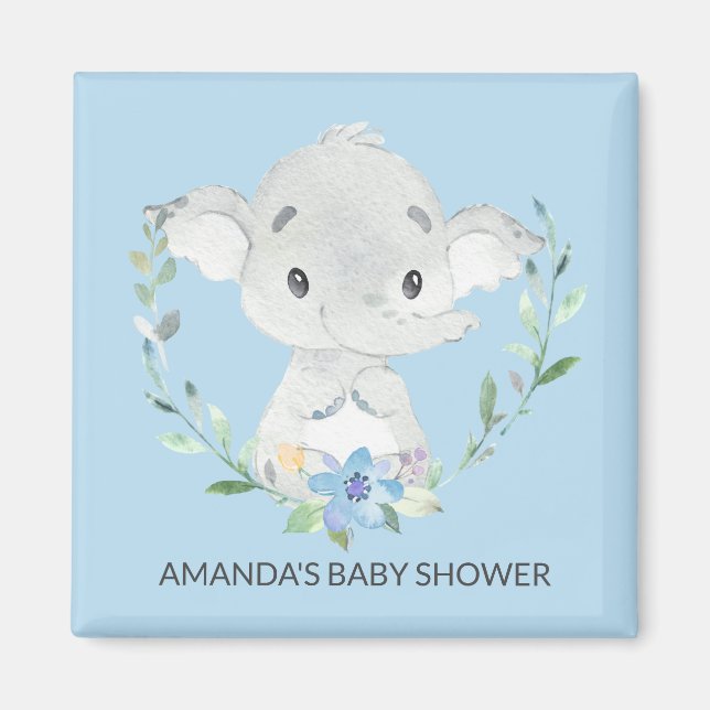 Sweet Elephant Baby Shower Favour Magnet (Front)