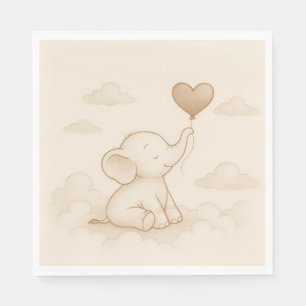 Sweet Elephant Baby Shower Paper Napkins
