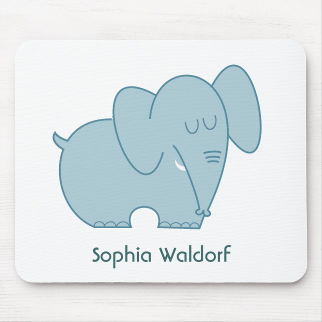 Sweet Elephant (Blue) Mouse Mat (Front)