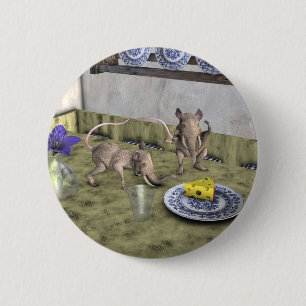 Sweet Elephant Mice 6 Cm Round Badge