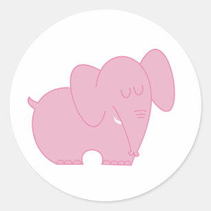 Sweet Elephant (Pink) Classic Round Sticker