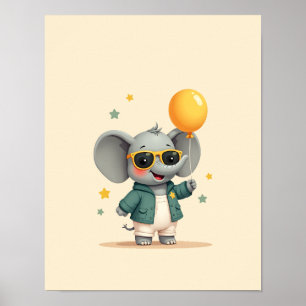 Sweet Elephant Safari Nursery Wall Art