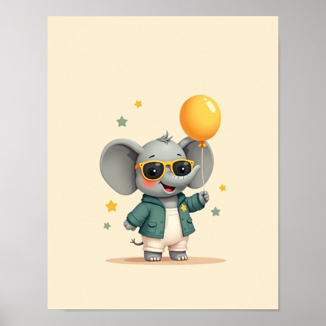 Sweet Elephant Safari Nursery Wall Art (Front)