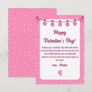 Sweet Embrace: Pink, White Romantic Valentines Day Card