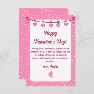 Sweet Embrace: Pink, White Romantic Valentines Day Card