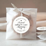 Sweet Ending New Beginning Wedding Simple Black Classic Round Sticker<br><div class="desc">A Classic Black Thank You Wedding Sticker featuring "A sweet ending to a New beginning" in a rustic modern elegant font calligraphy. 
You can easily personalised it with your names and wedding date.</div>