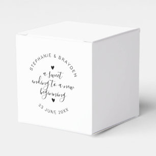 Sweet Ending New Beginnings Elegant Simple Wedding Favour Box