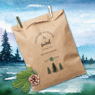 Sweet Ending Pine Trees Mountain Wedding Favour Bags