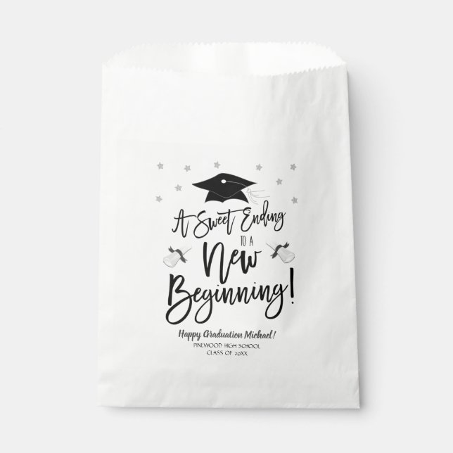 Sweet Ending To a New Beginning Candy Treat Favour Bags (Front)