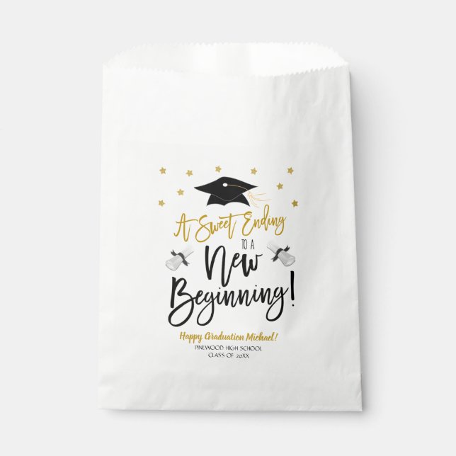 Sweet Ending To a New Beginning Candy Treat Favour Favour Bags (Front)