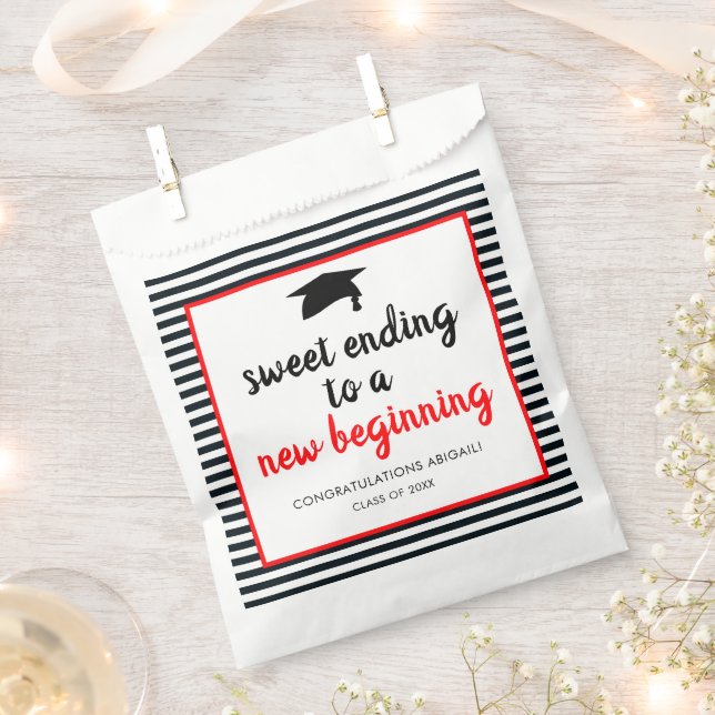 Sweet Ending to a New Beginning Graduation Favour  Favour Bags (Clipped)