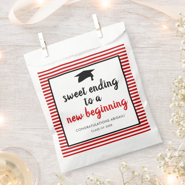 Sweet Ending to a New Beginning Graduation Favour  Favour Bags (Clipped)