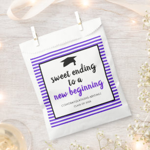 Sweet Ending to a New Beginning Graduation Purple Favour Bags