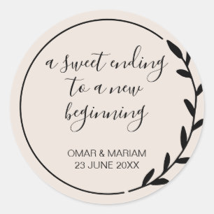 Sweet Ending to New Beginning Botanical Classic Round Sticker