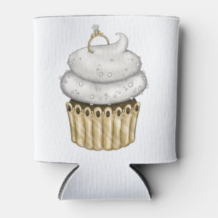 Sweet Engagement Cupcake Can Cooler