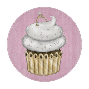 Sweet Engagement Cupcake Cutting Board