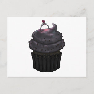 Sweet Engagement Cupcake Holiday Postcard