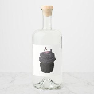 Sweet Engagement Cupcake Liquor Bottle Label