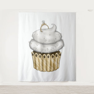 Sweet Engagement Cupcake Tapestry