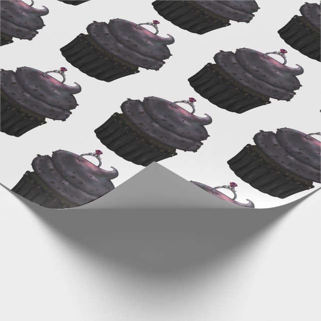 Sweet Engagement Cupcake Wrapping Paper (Corner)