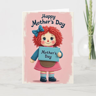 Sweet Fabric Doll Mothers Day Card