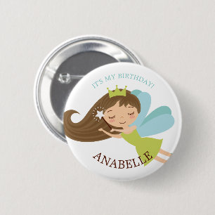 Sweet Faerie Princess "Birthday Girl" Personalised 6 Cm Round Badge