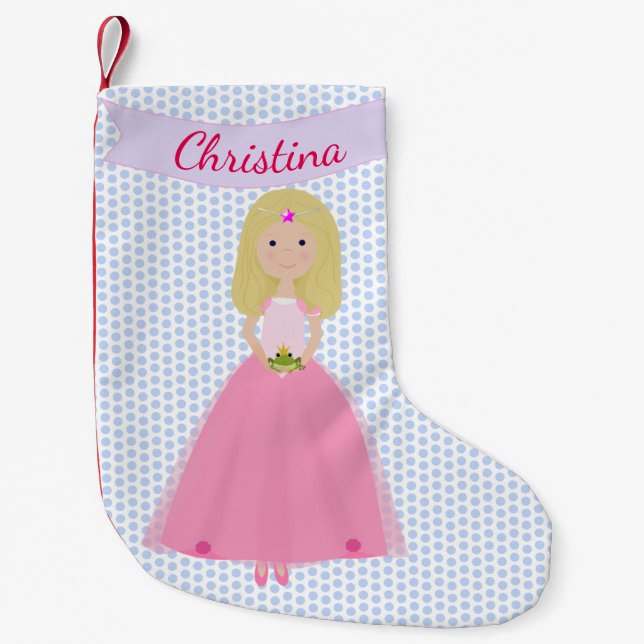 Sweet Fair Hair Princess Personalised Stocking (Front)
