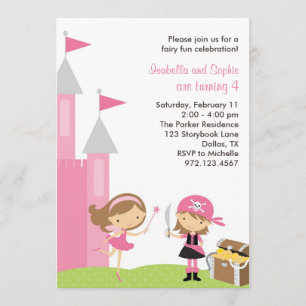 Sweet Fairy and Pink Pirate Invitation