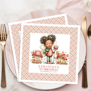 Sweet Fairy Garden Whimsical Birthday Party Napkin
