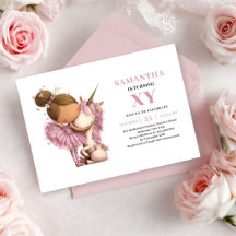 Sweet Fairy Girl 3rd Birthday Rose Gold invitation