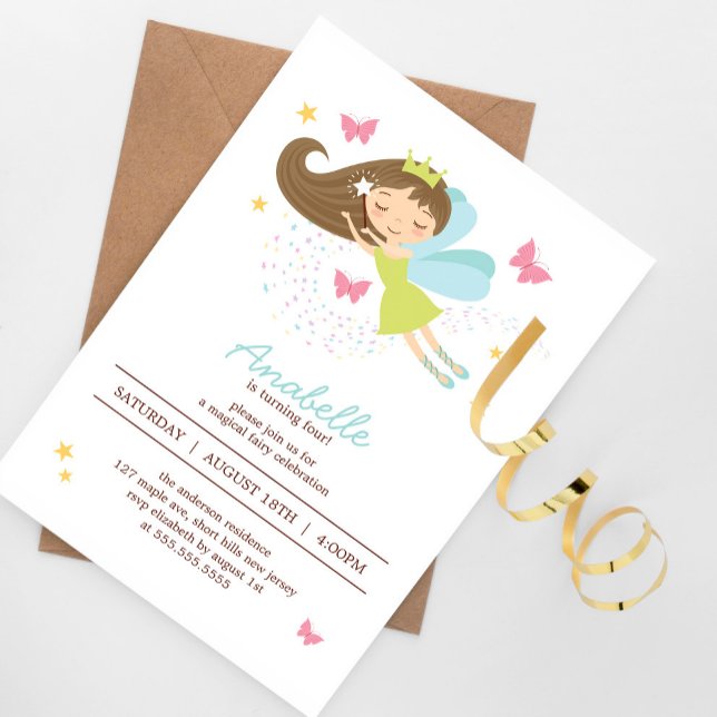 Sweet Fairy Princess Girl's Birthday Party Invitation (Creator Uploaded)