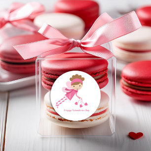 Sweet Fairy Valentines Day Classic Round Sticker