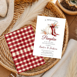 Sweet Fall Autumn little pumpkin Baby Shower Invitation