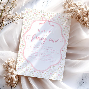 Sweet Fancy One 1st Birthday Party Invitation