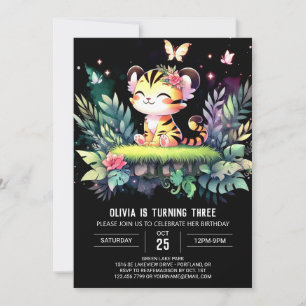 Sweet Fantasy Tiger Birthday Invitation