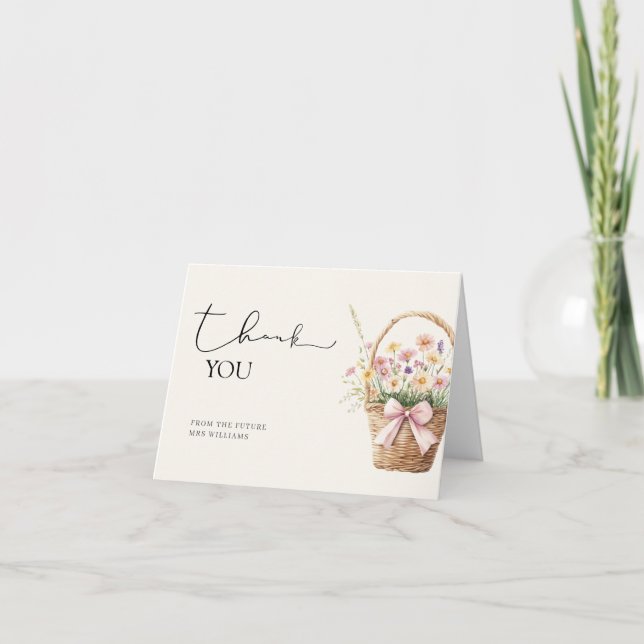 Sweet Farmers Market Floral Shower Thank You Card (Front)