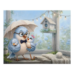 Sweet Father Bird Family Wall Poster