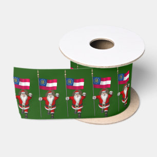 Sweet Father Christmas Visiting Georgia Satin Ribbon