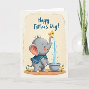 Sweet Fathers Day Baby Elephant Card