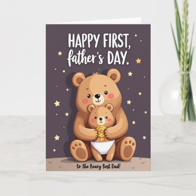 Sweet Fathers Day Bear Card (Front)