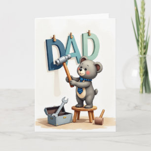 Sweet Fathers Day Bear Tool Card