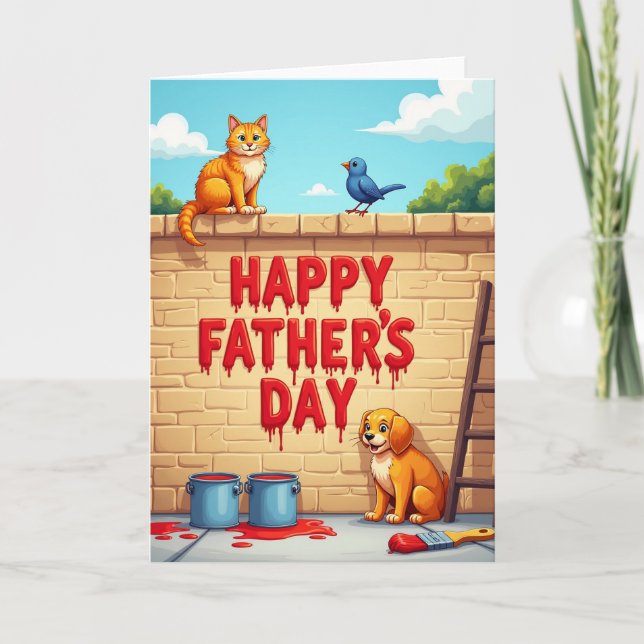 Sweet Fathers Day Brick Wall Card (Front)