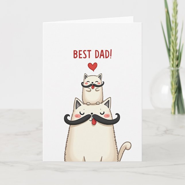 Sweet Fathers Day Cats Card (Front)