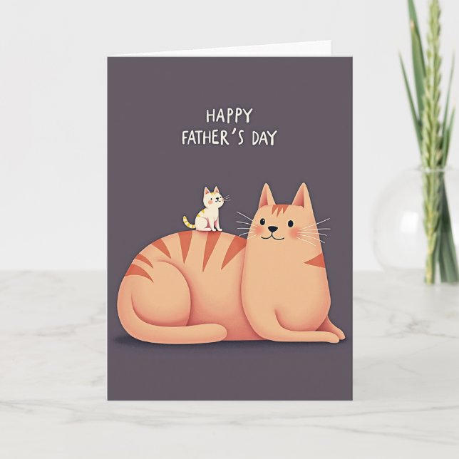 Sweet Fathers Day Feline Card (Front)
