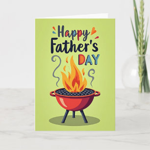 Sweet Fathers Day Grill Fire Card